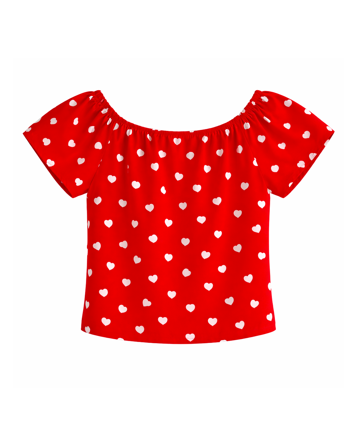 Blusa Infantil Estampada Corazones con Lazos roja