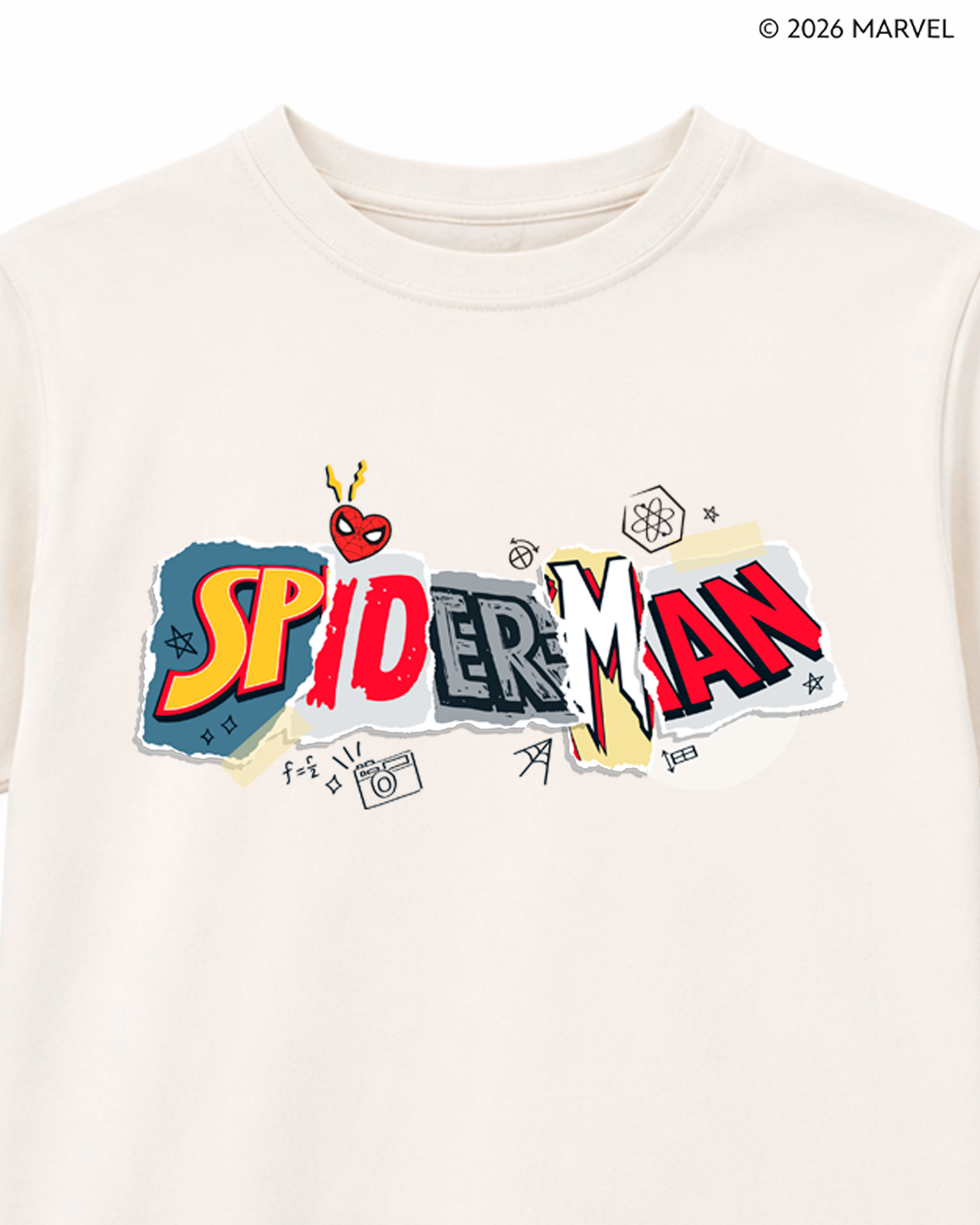 Camiseta niño Spider-Man estampado urbano color crudo