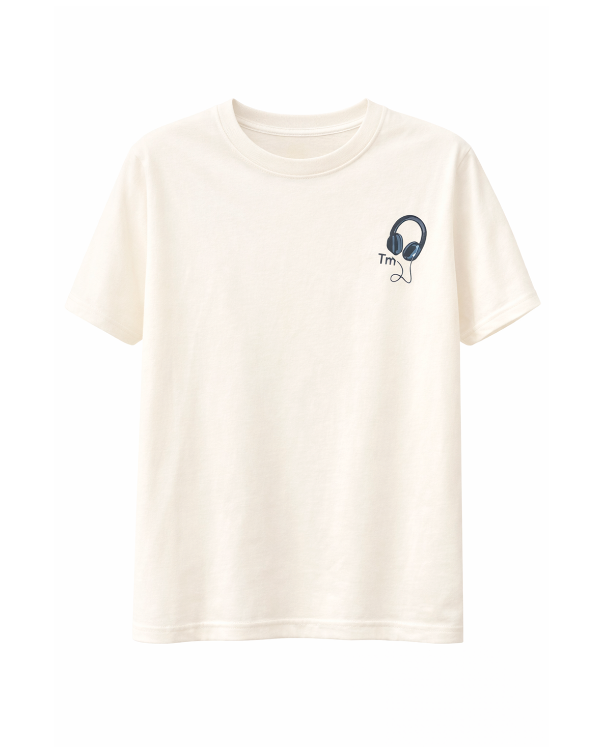 Camiseta Infantil Crema con Estampado de Audífonos