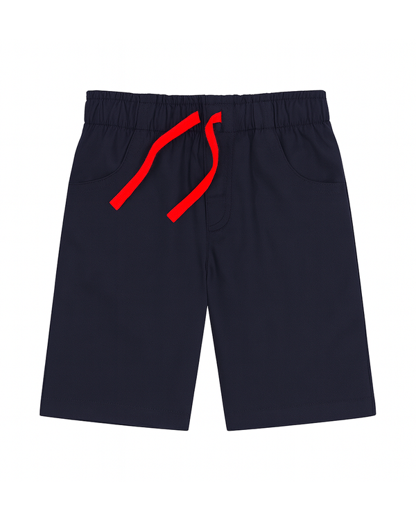 Bermuda Azul Oscuro con Cordón Rojo