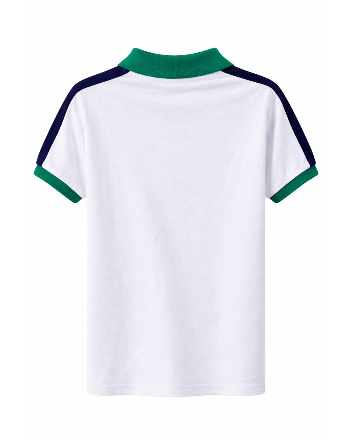 Polo Blanco con Cuello Verde y Detalles en Contraste