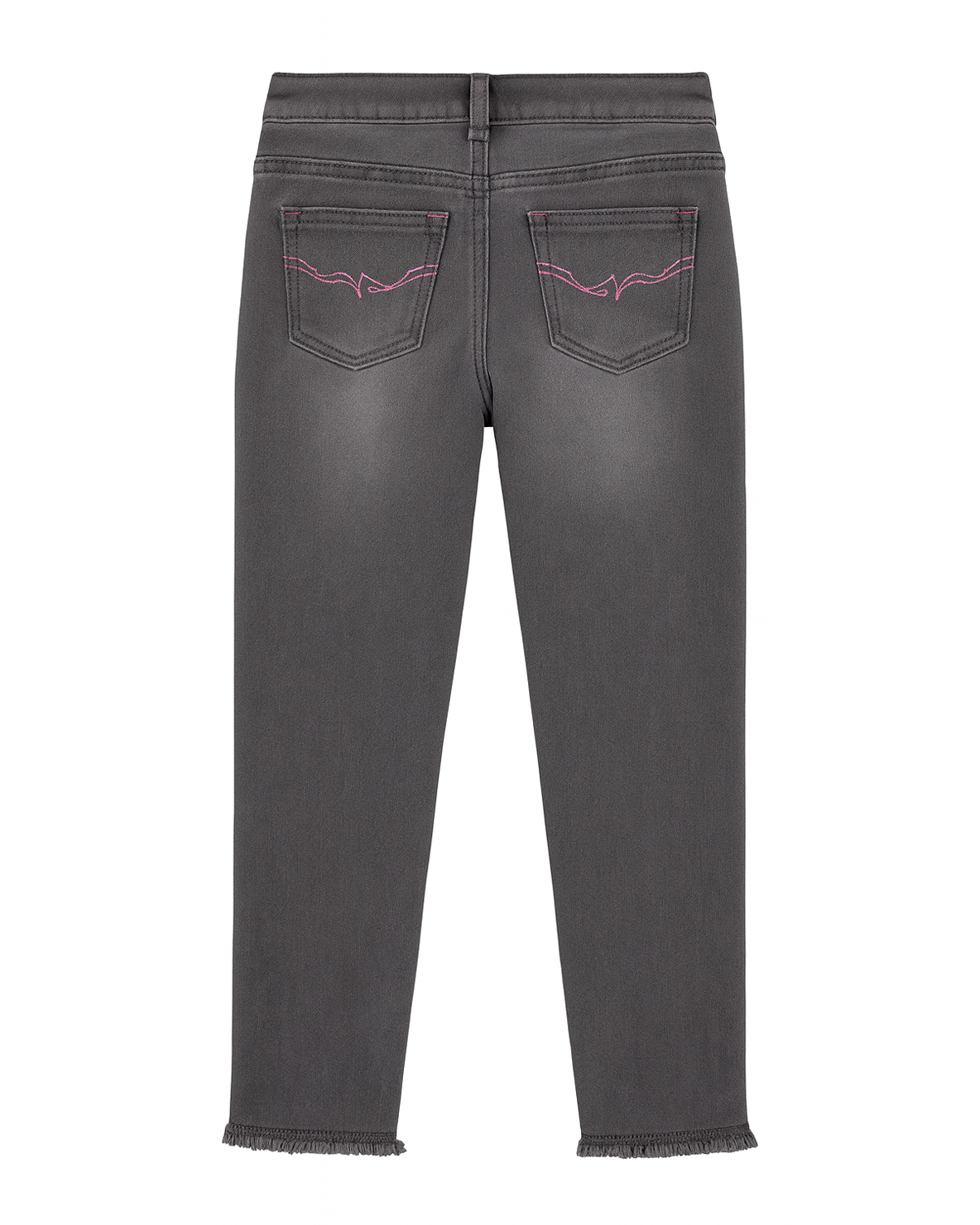 Jeans de Niña Gris Oscuro con Detalles Rosas