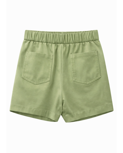 Short Niña Verde Militar Bordado