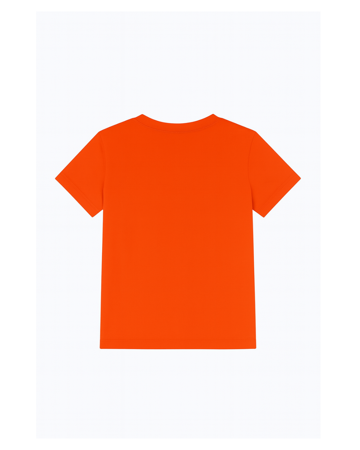 Camiseta naranja estampada con diseño gráfico