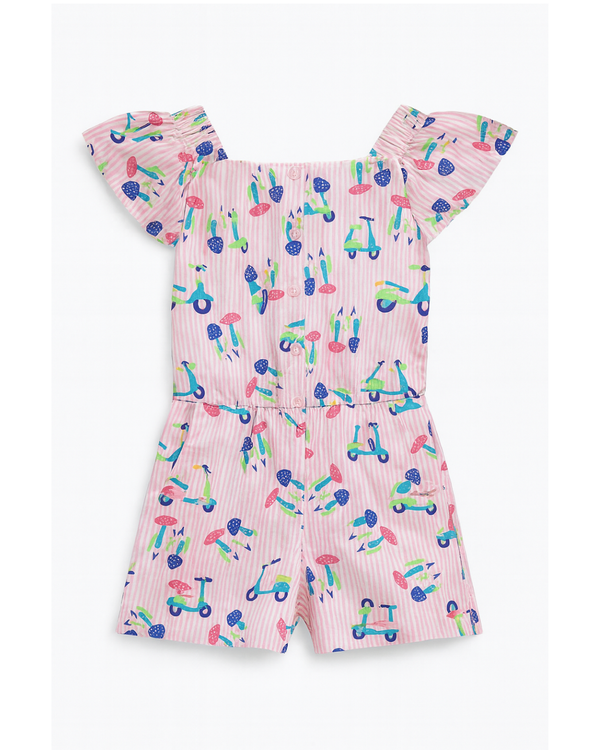 Enterizo rosa con estampado de scooters