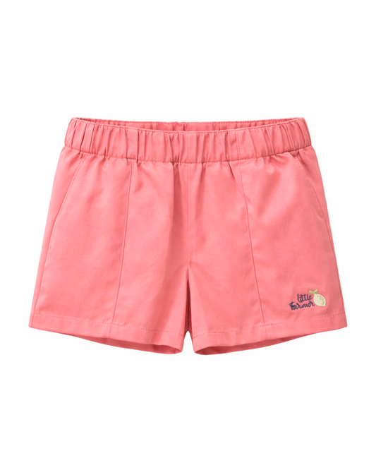 Short Niña Rosa Básico Bordado