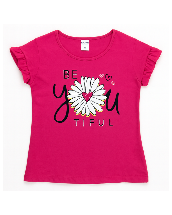 Blusa fucsia con estampado de margarita