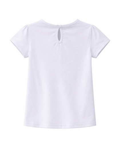 Camiseta Blanca con Aplique de Moño en Taches