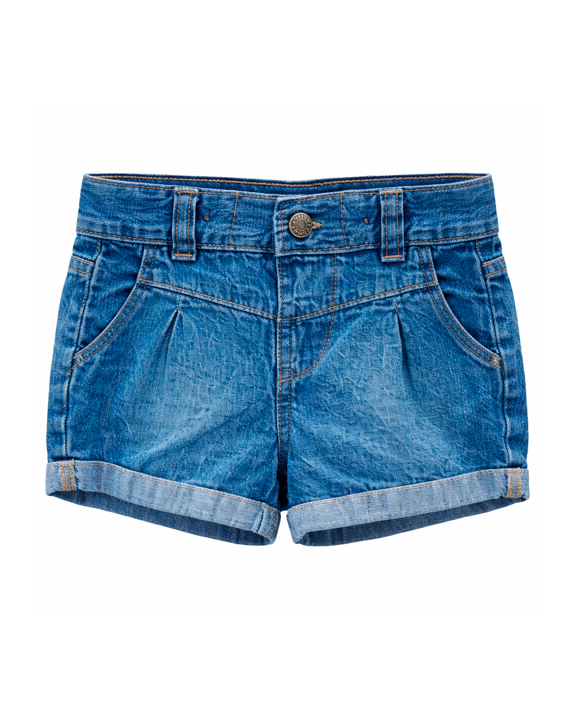 Short en Denim Azul con Bordado de Luna