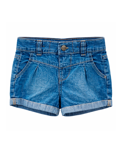 Short en Denim Azul con Bordado de Luna