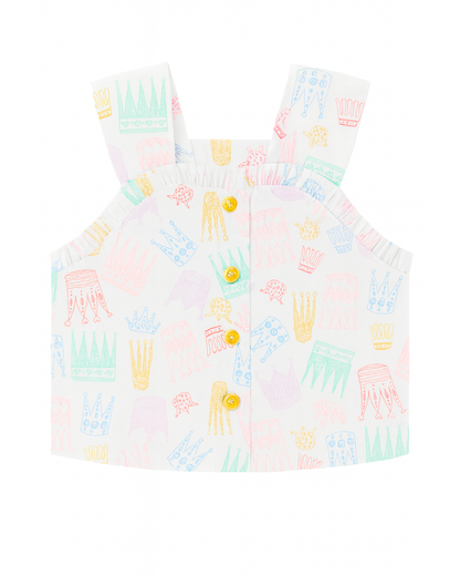 Blusa Bebé con Estampado de Coronas Multicolor