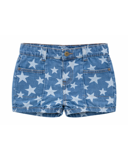 Short Niña Denim Estampado Estrellas