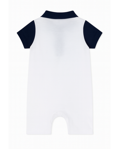 Enterizo Polo Blanco con Azul Marino