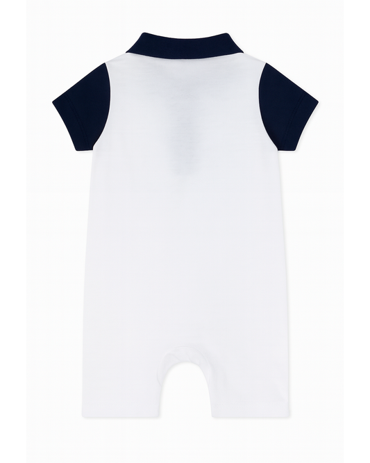 Enterizo Polo Blanco con Azul Marino