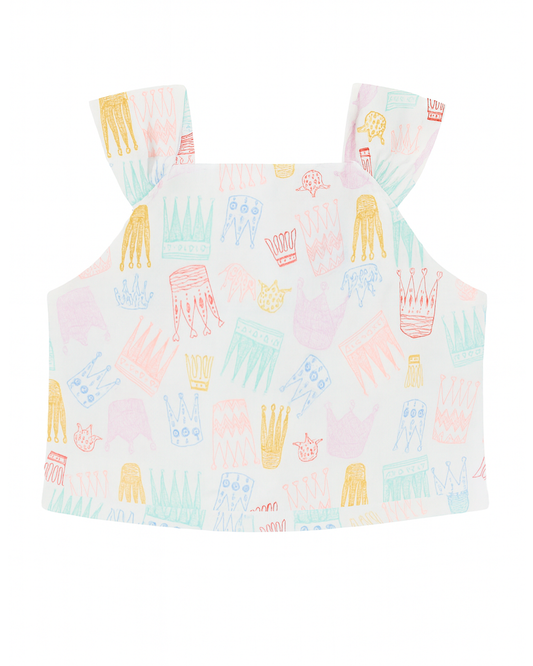 Blusa Bebé con Estampado de Coronas Multicolor