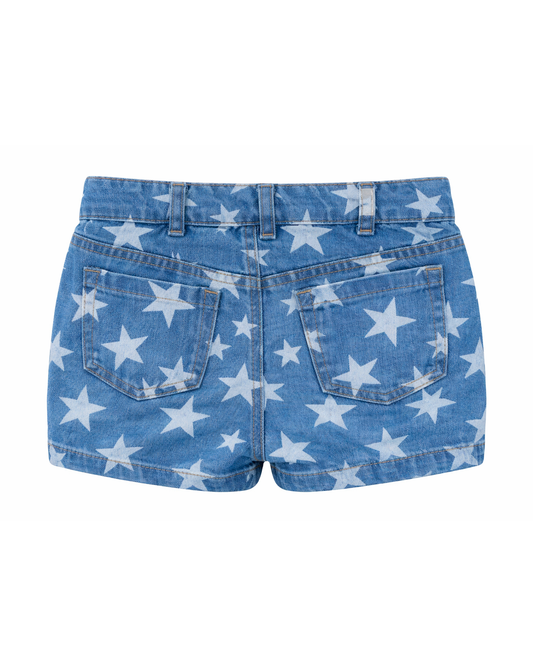 Short Niña Denim Estampado Estrellas