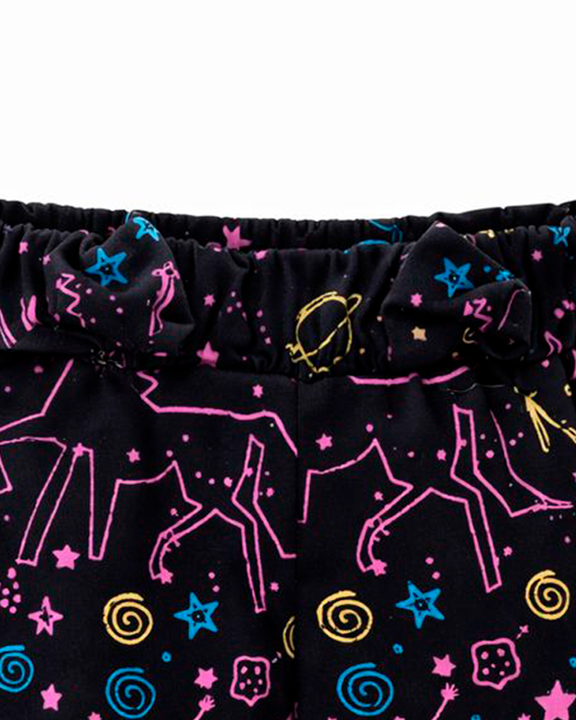 pantalón Infantil para Niña Negro Estampado Divertido