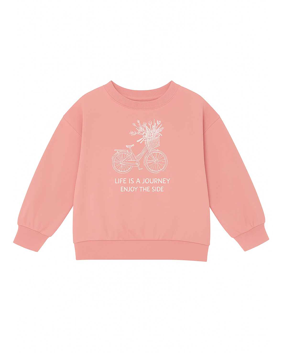 Sudadera rosa con estampado de bicicleta
