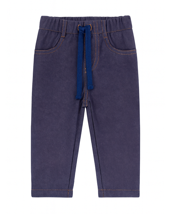 Pantalón Jogger Azul Oscuro con Cordón
