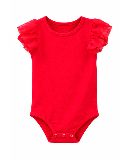 Body Rojo con Mangas de Mallatex