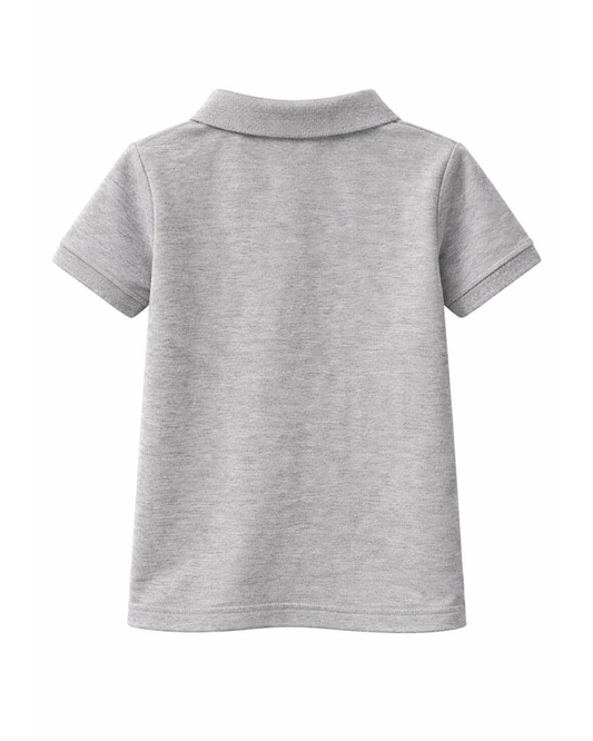 Polo Infantil Gris Jaspe con Estampado Oso Circus