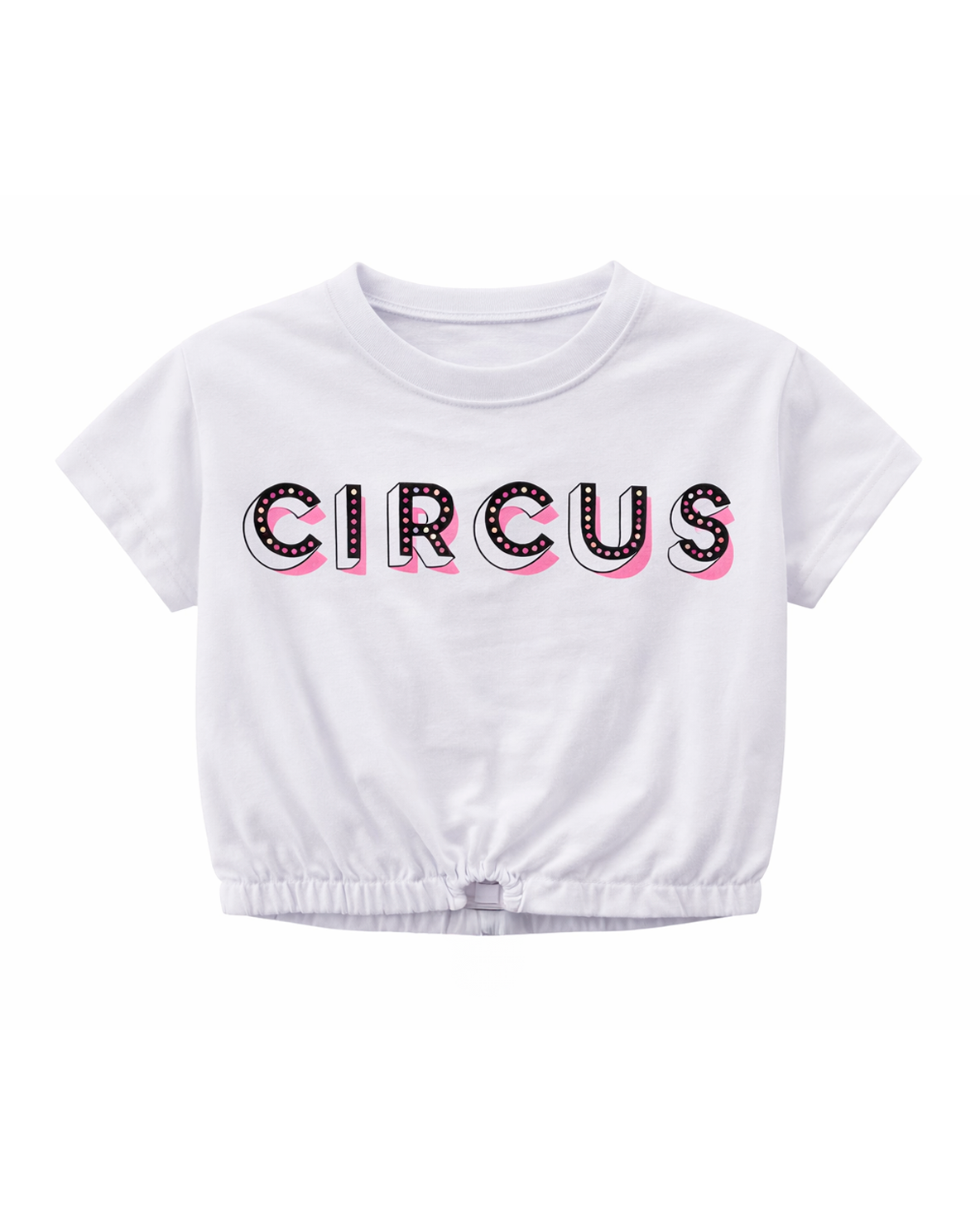 Camiseta Blanca Crop con Estampado Circus