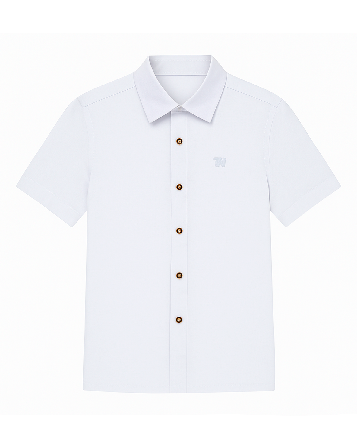 Camisa Infantil Blanca con Botones en Contraste