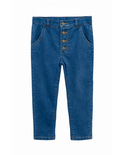 Jean niño denim de botones frontales azul