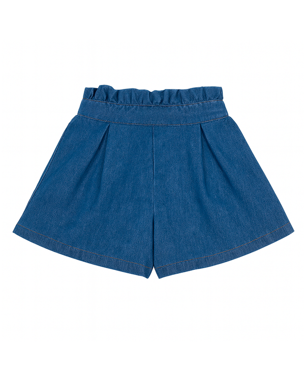 Short Denim con Pretina Fruncida Infantil