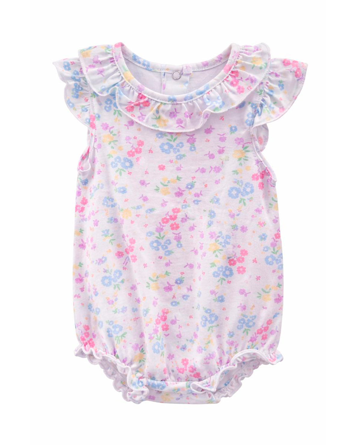 Enterizo Floral con Volantes en Cuello y Mangas