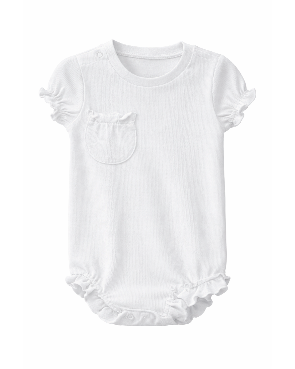Body Bebé con Bolsillo y Volantes Blanco