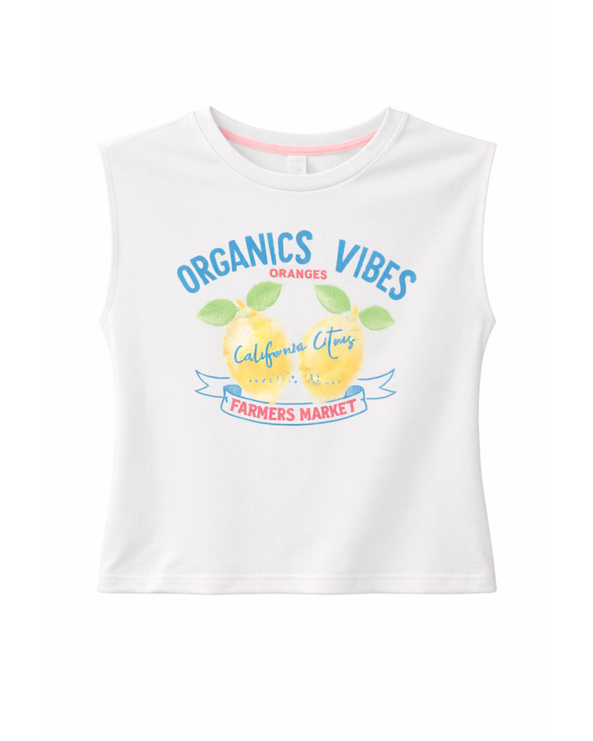 Blusa Infantil Blanca Sin Mangas “Organics Vibes”