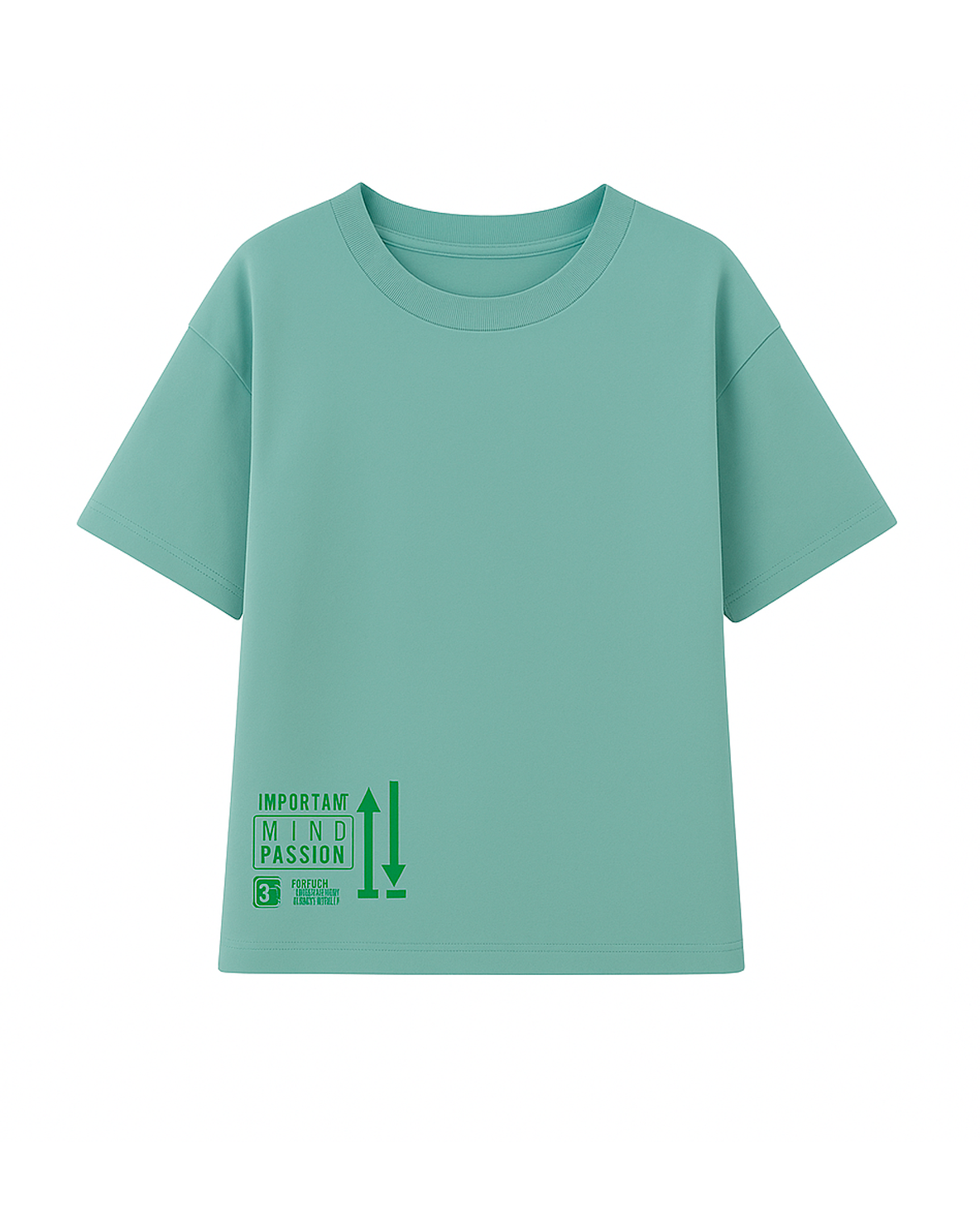 Camiseta Oversize Verde Menta con Estampado Tipográfico