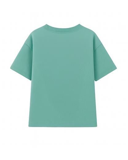 Camiseta Oversize Verde Menta con Estampado Tipográfico
