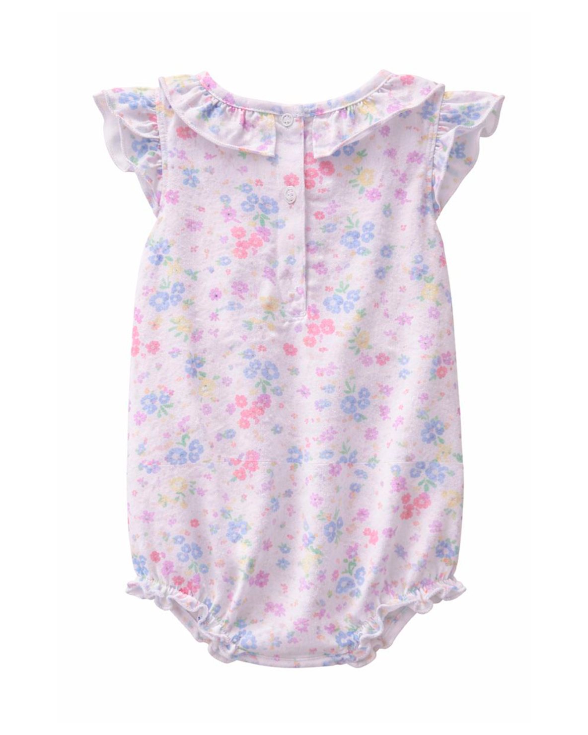 Enterizo Floral con Volantes en Cuello y Mangas