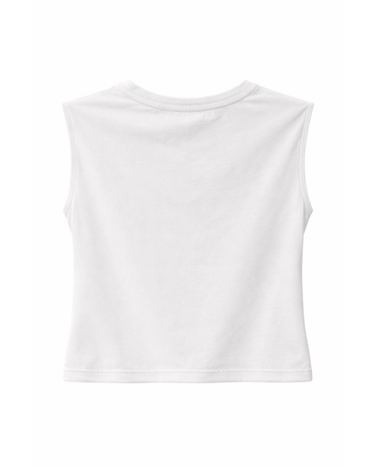 Blusa Infantil Blanca Sin Mangas “Organics Vibes”