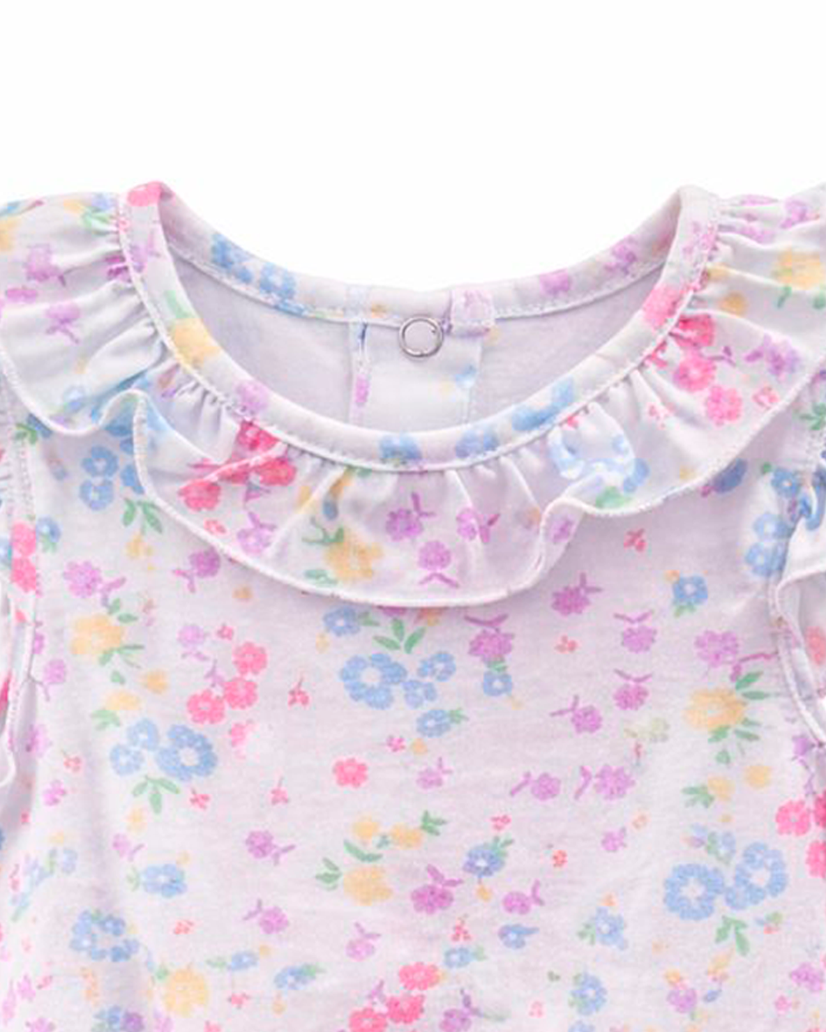 Enterizo Floral con Volantes en Cuello y Mangas