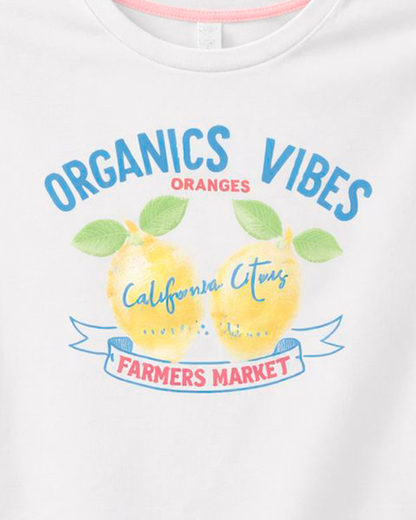 Blusa Infantil Blanca Sin Mangas “Organics Vibes”