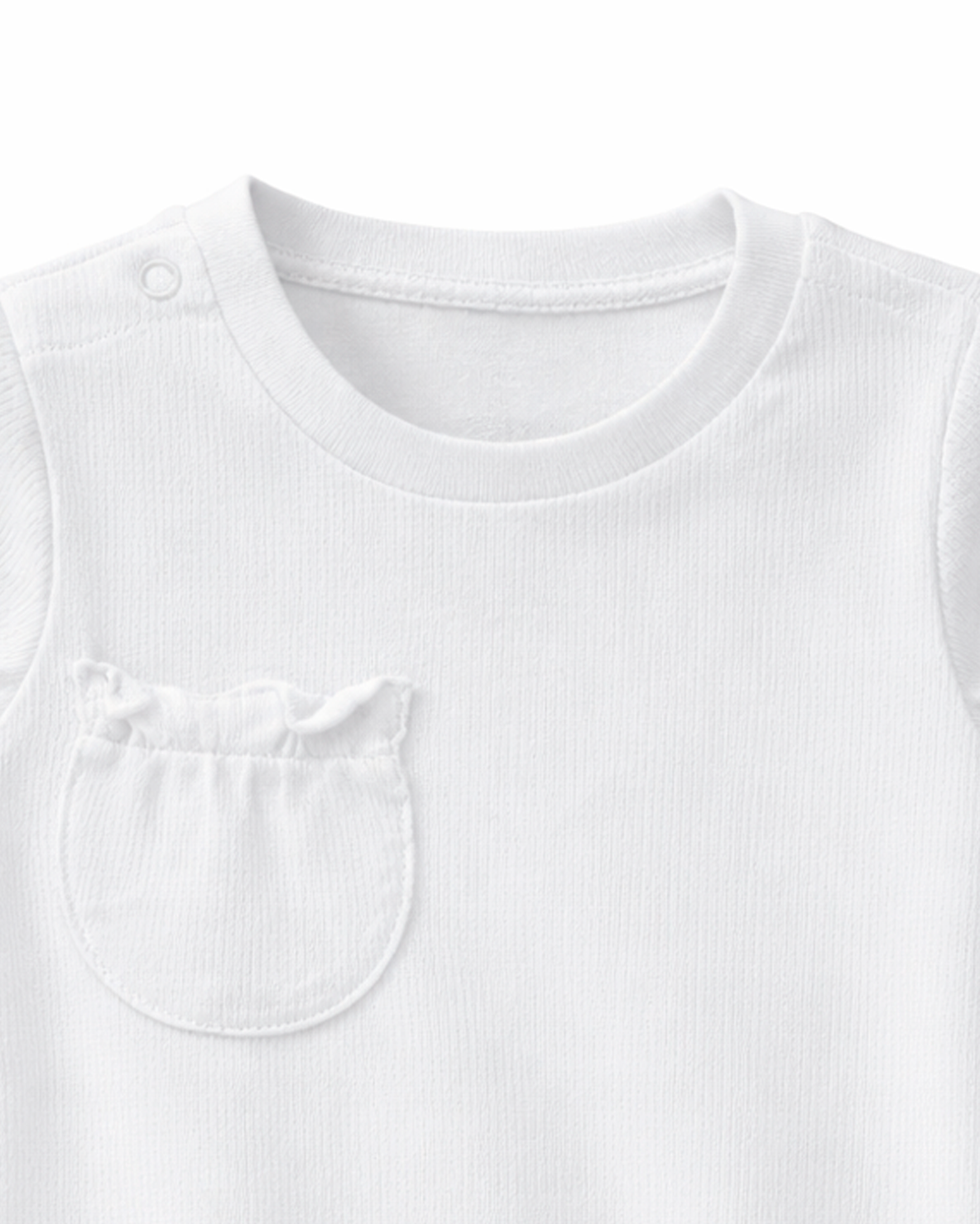 Body Bebé con Bolsillo y Volantes Blanco