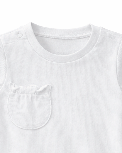 Body Bebé con Bolsillo y Volantes Blanco