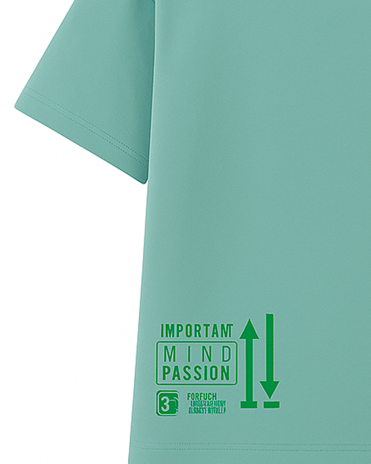 Camiseta Oversize Verde Menta con Estampado Tipográfico
