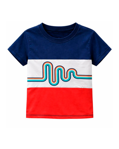 Camiseta Tricolor Azul, Blanco y Rojo