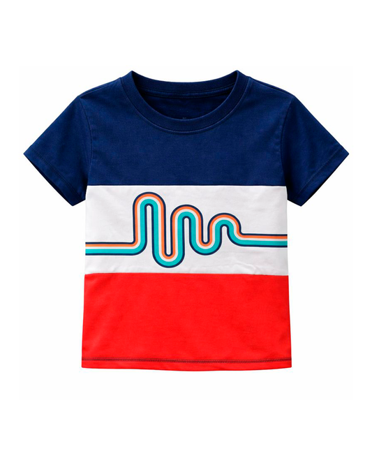 Camiseta Tricolor Azul, Blanco y Rojo