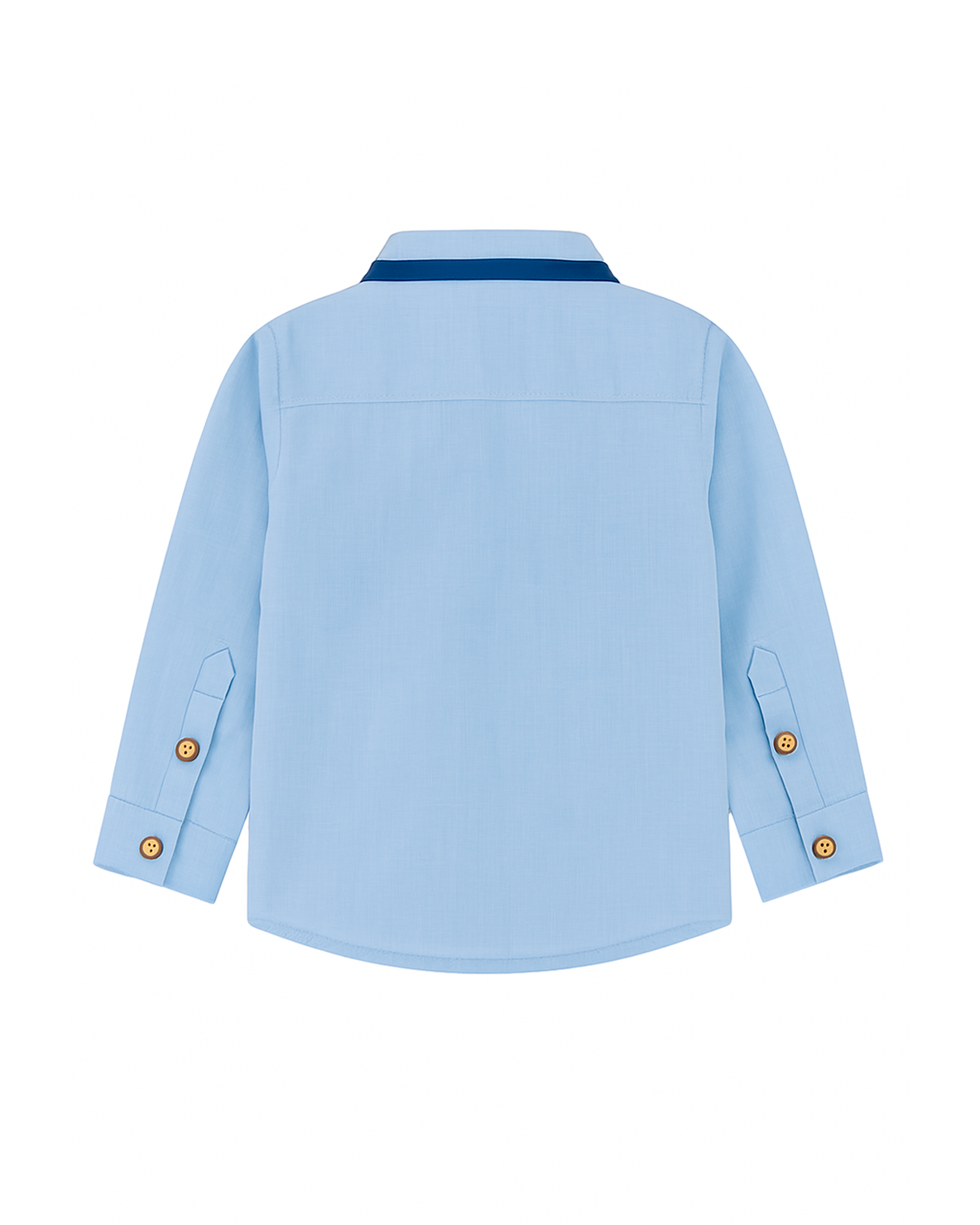 Camisa Niño Celeste con Detalles Azul Marino