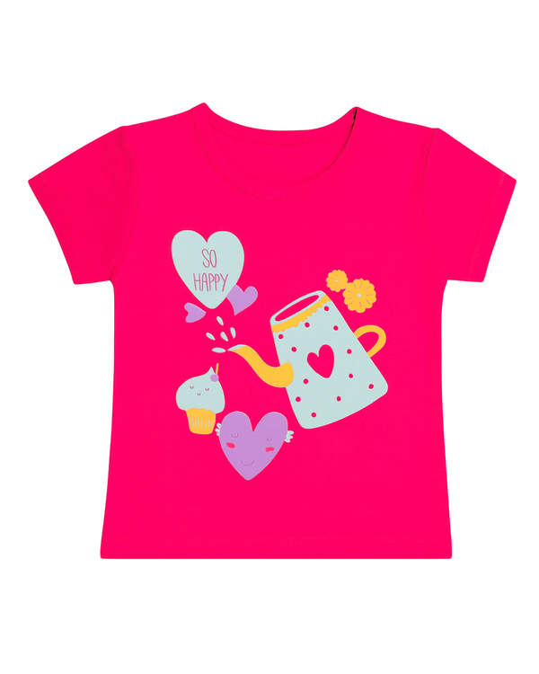 Blusa basica para niña Fucsia