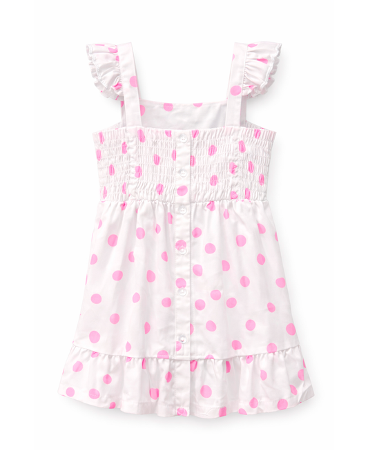 Vestido Niña Lunares Rosado con Tirantes