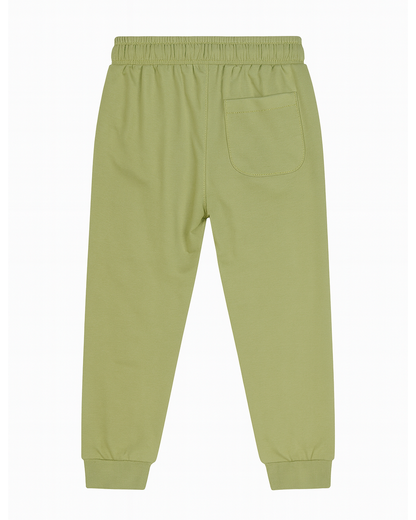 Pantalón Jogger Verde con Cordón Blanco