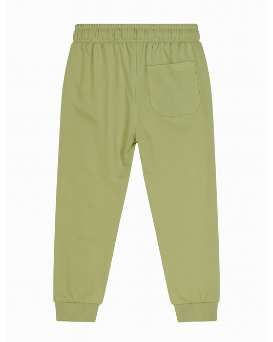 Pantalón Jogger Verde con Cordón Blanco