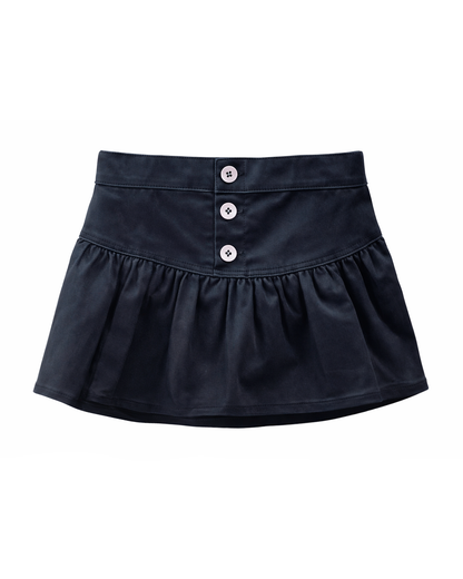 Falda Azul Marino con Botones Frontales