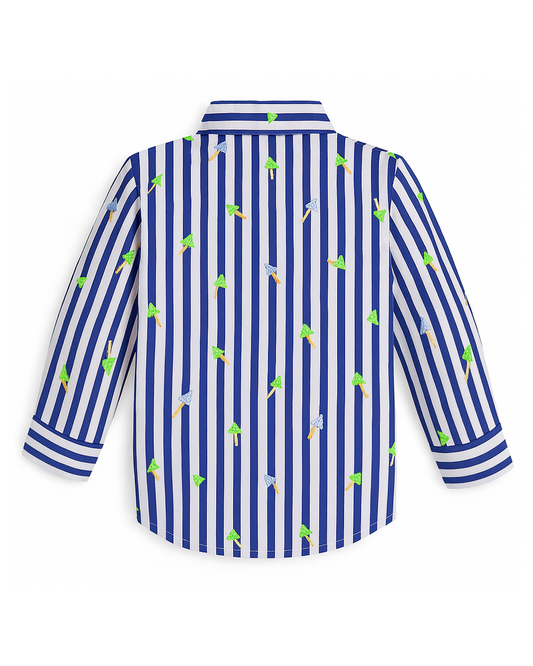 Camisa Niño a Rayas con Estampado de Hongos